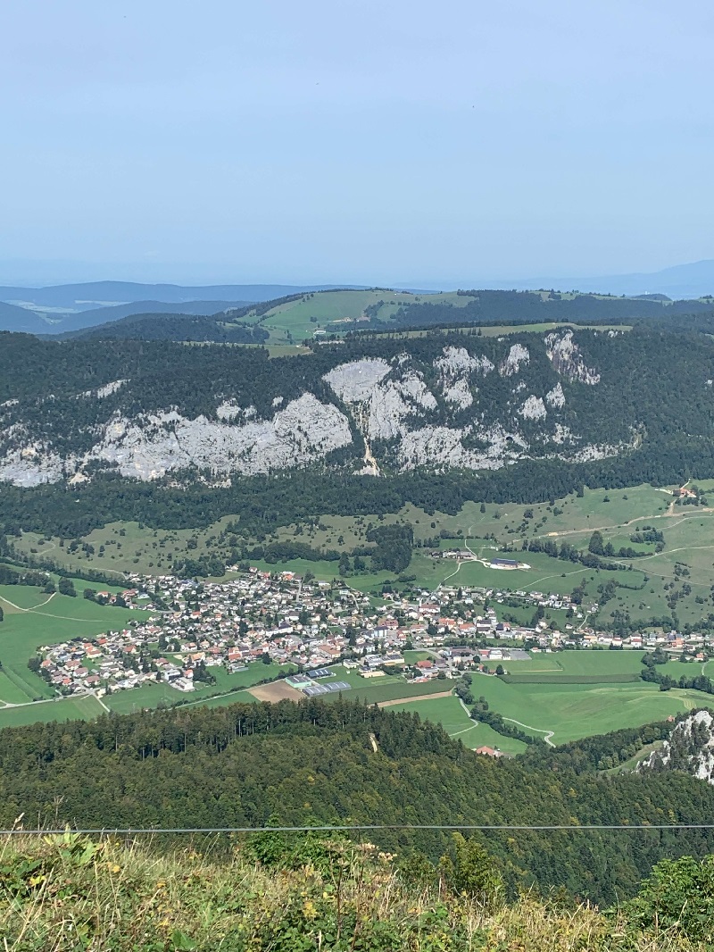 a village between 2 sheer mountains